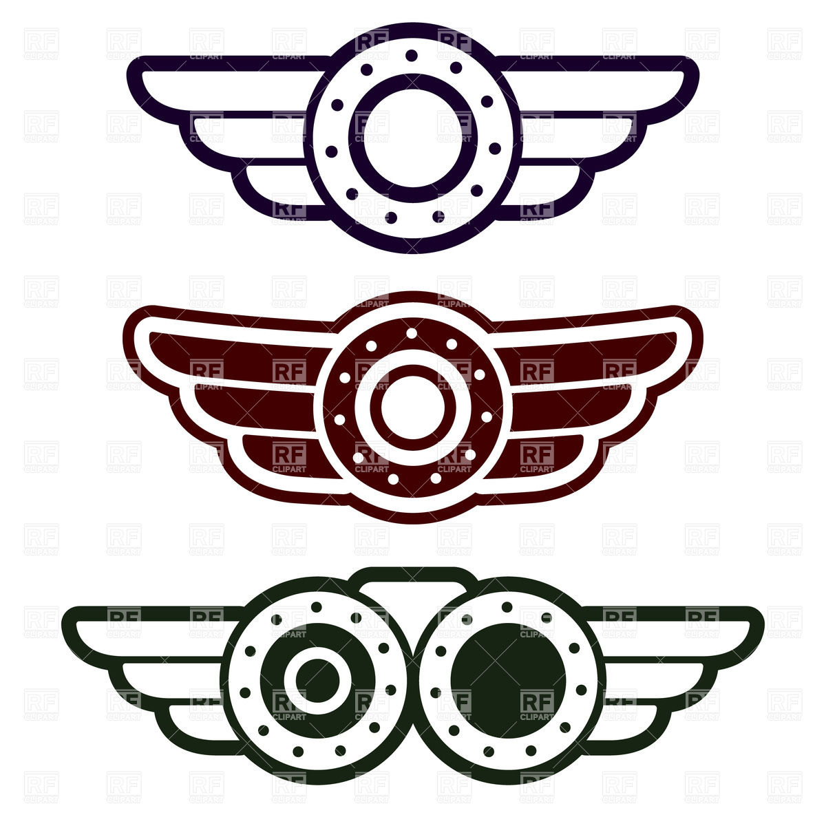 Steampunk Wings Logo Template photo - 1